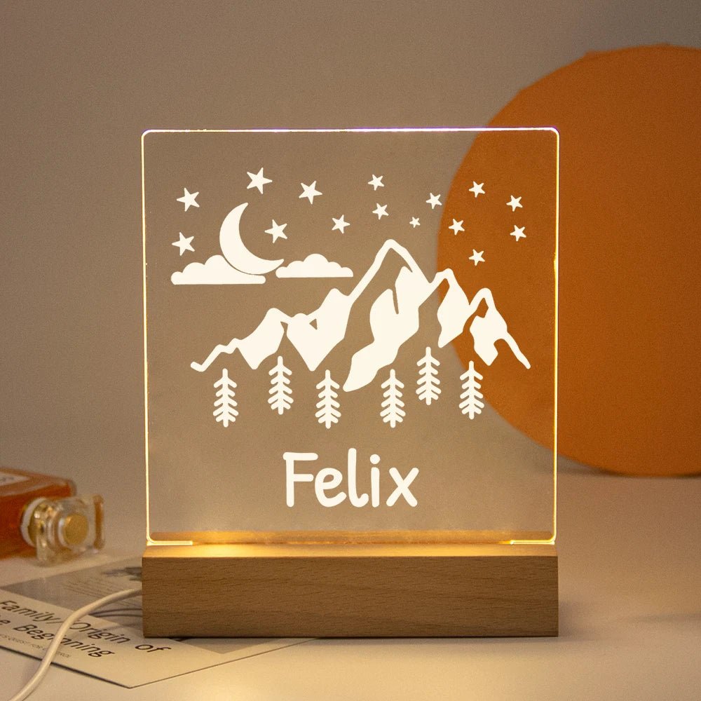 Lampe Enfant Veilleuse LED 3D Personnalisée USB en Cristal pour Chambre Cozy - Luminous Place