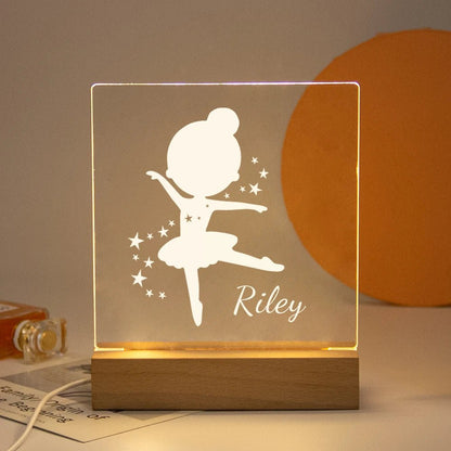 Lampe Enfant Veilleuse LED 3D Personnalisée USB en Cristal pour Chambre Cozy - Luminous Place