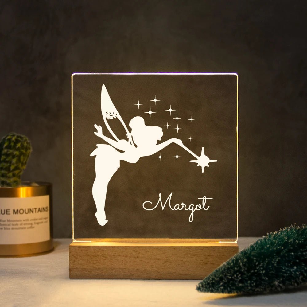 Lampe Enfant Veilleuse LED 3D Personnalisée USB en Cristal pour Chambre Cozy - Luminous Place