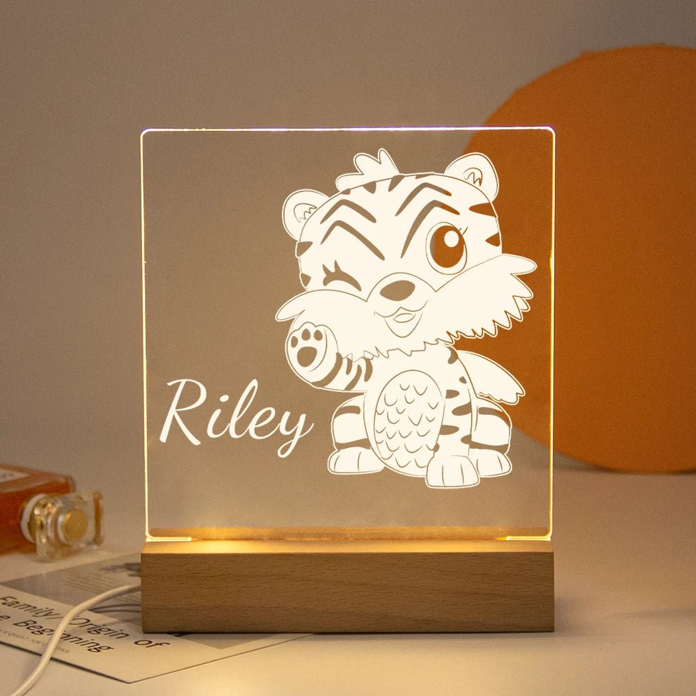Lampe Enfant Veilleuse LED 3D Personnalisée USB en Cristal pour Chambre Cozy - Luminous Place