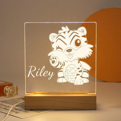 Lampe Enfant Veilleuse LED 3D Personnalisée USB en Cristal pour Chambre Cozy - Luminous Place