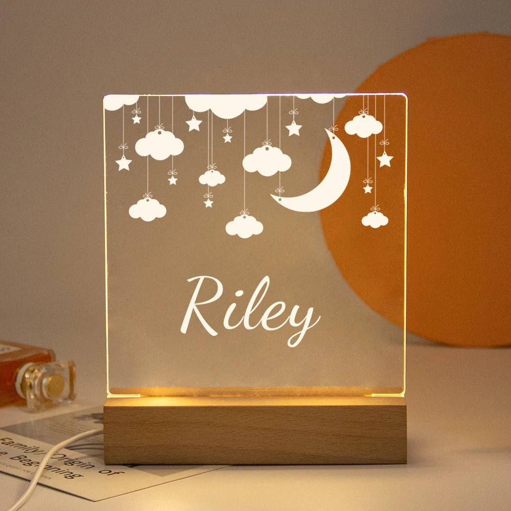 Lampe Enfant Veilleuse LED 3D Personnalisée USB en Cristal pour Chambre Cozy - Luminous Place