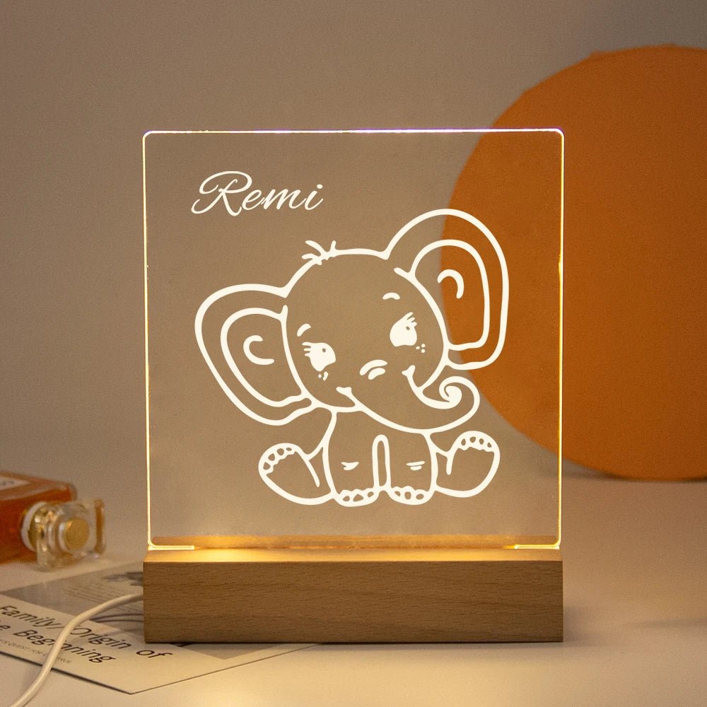 Lampe Enfant Veilleuse LED 3D Personnalisée USB en Cristal pour Chambre Cozy - Luminous Place
