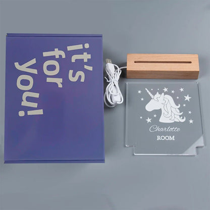 Lampe Enfant Veilleuse LED 3D Personnalisée USB en Cristal pour Chambre Cozy - Luminous Place