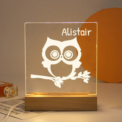 Lampe Enfant Veilleuse LED 3D Personnalisée USB en Cristal pour Chambre Cozy - Luminous Place