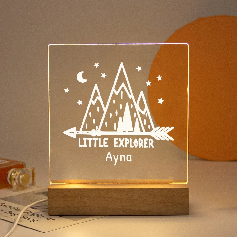 Lampe Enfant Veilleuse LED 3D Personnalisée USB en Cristal pour Chambre Cozy - Luminous Place
