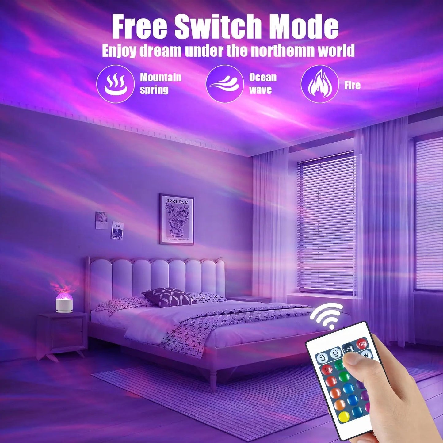 Lampe Enfant Veilleuse LED Galaxy 16 Couleurs Rotative USB Ambiance - Luminous Place