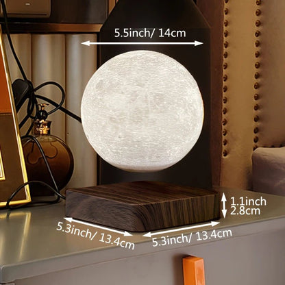 Lampe Enfant Veilleuse Lune 3D LED Flottante Magnétique Bois, Lumière Chaude - Luminous Place