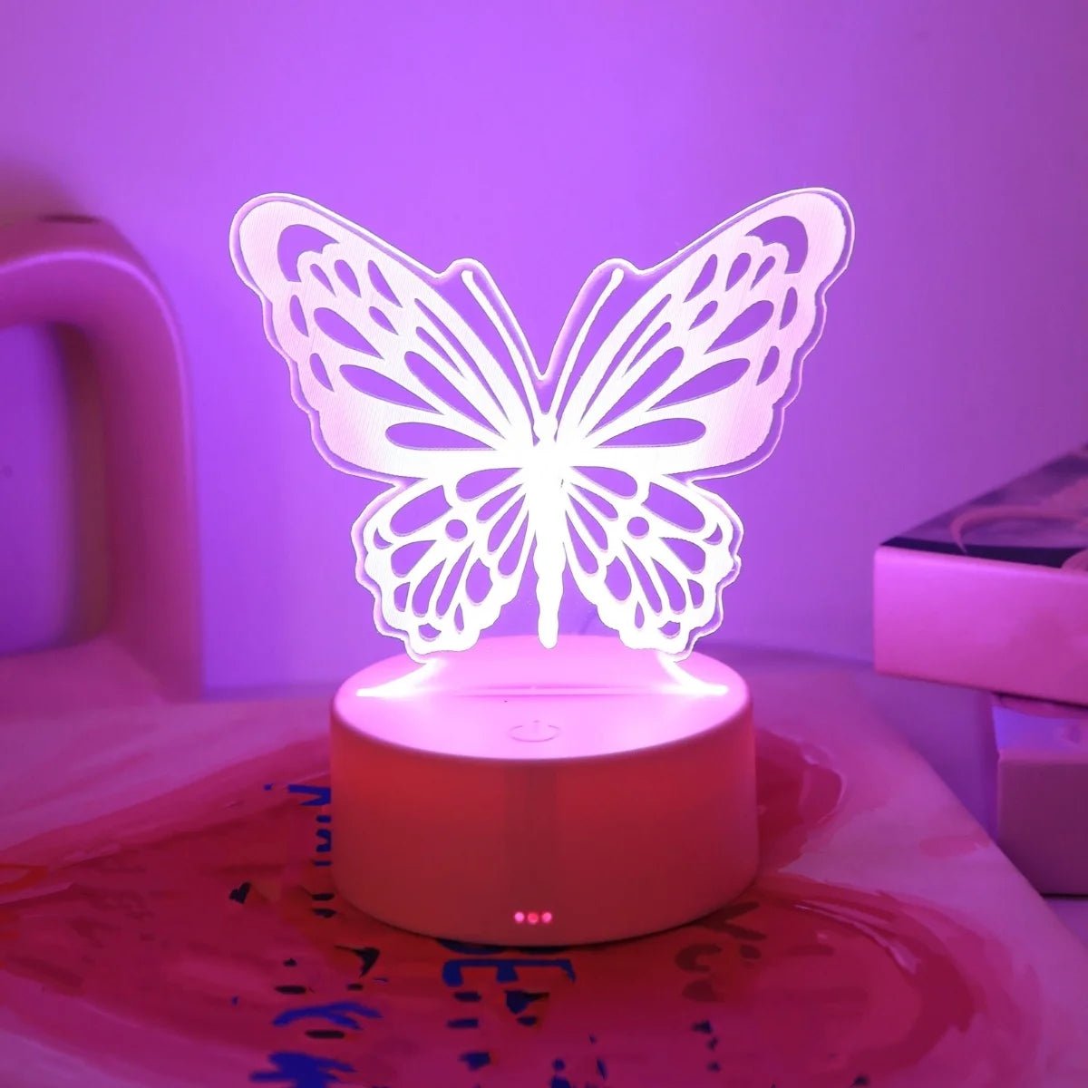 Lampe Enfant Veilleuse Papillon 3D USB pour Chambre et Salon - Luminous Place