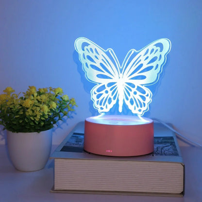 Lampe Enfant Veilleuse Papillon 3D USB pour Chambre et Salon - Luminous Place