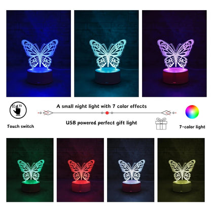 Lampe Enfant Veilleuse Papillon 3D USB pour Chambre et Salon - Luminous Place
