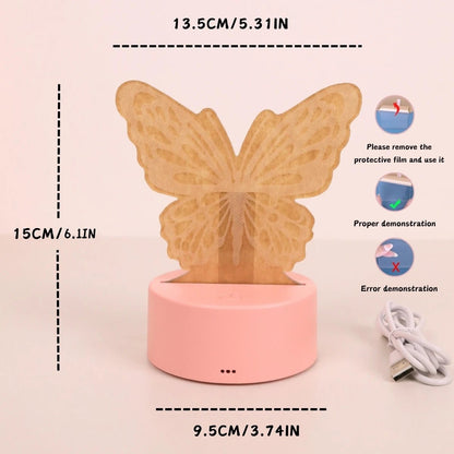 Lampe Enfant Veilleuse Papillon 3D USB pour Chambre et Salon - Luminous Place