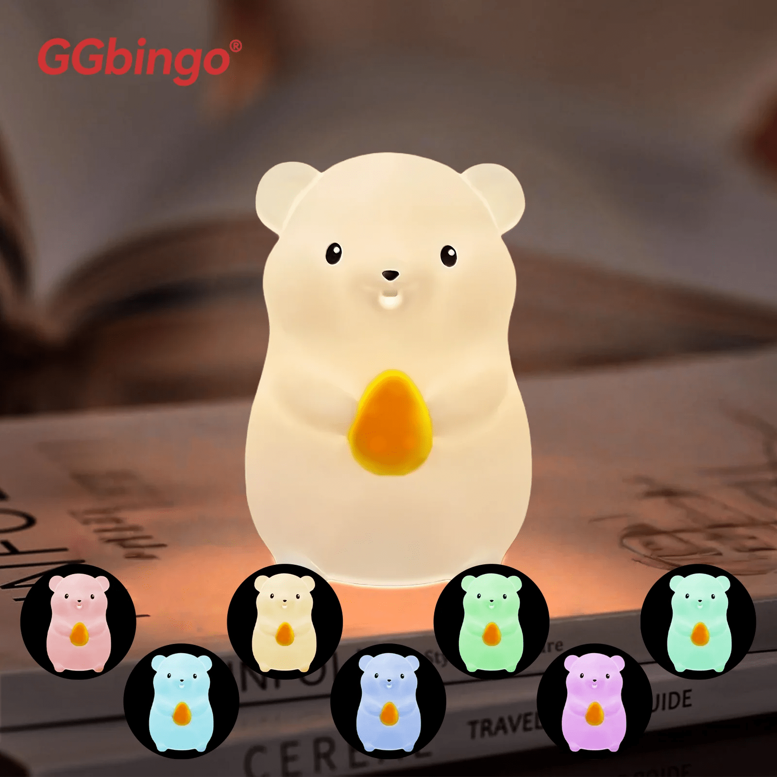 Lampe Enfant Veilleuse Silicone Souris LED 7 Couleurs Tactile USB Rechargeable - Luminous Place