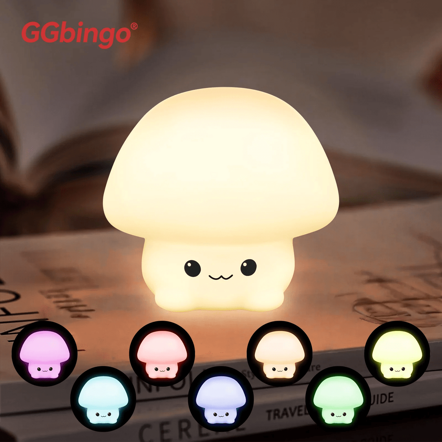 Lampe Enfant Veilleuse Silicone Souris LED 7 Couleurs Tactile USB Rechargeable - Luminous Place