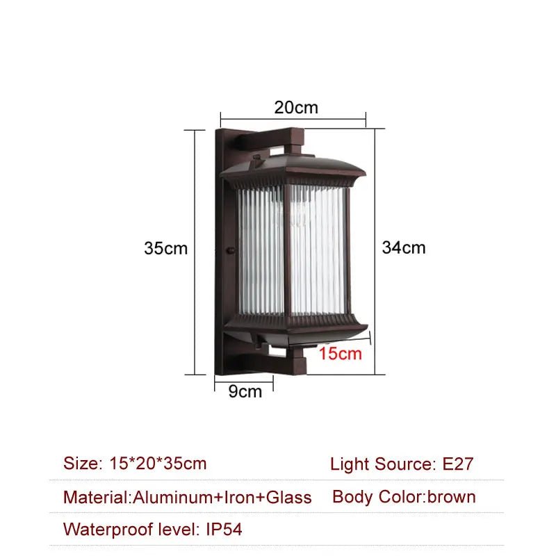 Luminaire Extérieur Applique Murale Aluminium et Verre Borosilicaté Étanche AC85 - 265V - Luminous Place