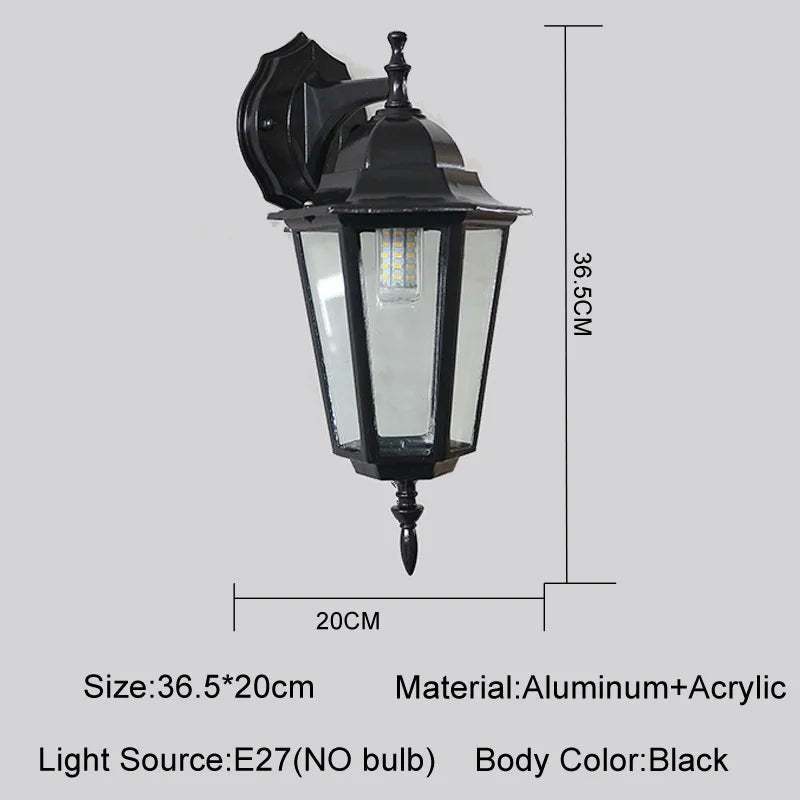 Luminaire Extérieur Applique Murale E27 Style Européen Rétro en Aluminium Étanche - Luminous Place