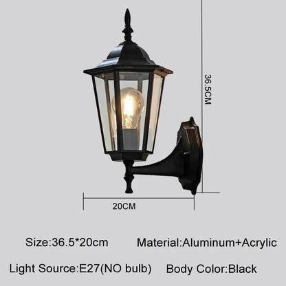 Luminaire Extérieur Applique Murale E27 Style Européen Rétro en Aluminium Étanche - Luminous Place