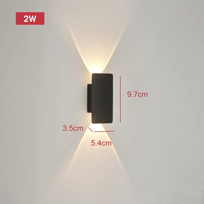 Luminaire Extérieur Applique Murale LED 18W Aluminium Noir Étanche - Luminous Place