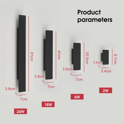 Luminaire Extérieur Applique Murale LED 18W Aluminium Noir Étanche - Luminous Place