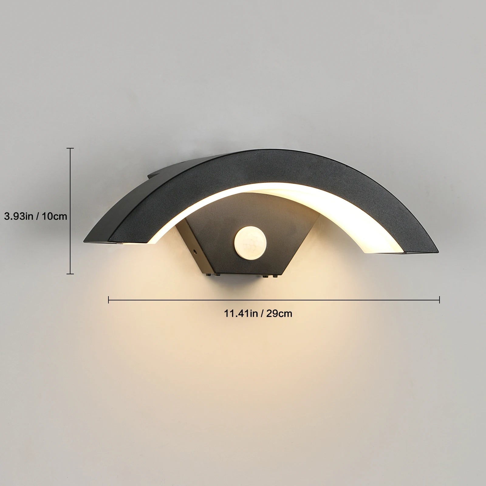 Luminaire Extérieur Applique Murale Moderne 24W Noir avec Capteur et Lumière Chaude 3000K - Luminous Place