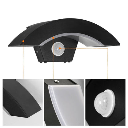 Luminaire Extérieur Applique Murale Moderne 24W Noir avec Capteur et Lumière Chaude 3000K - Luminous Place