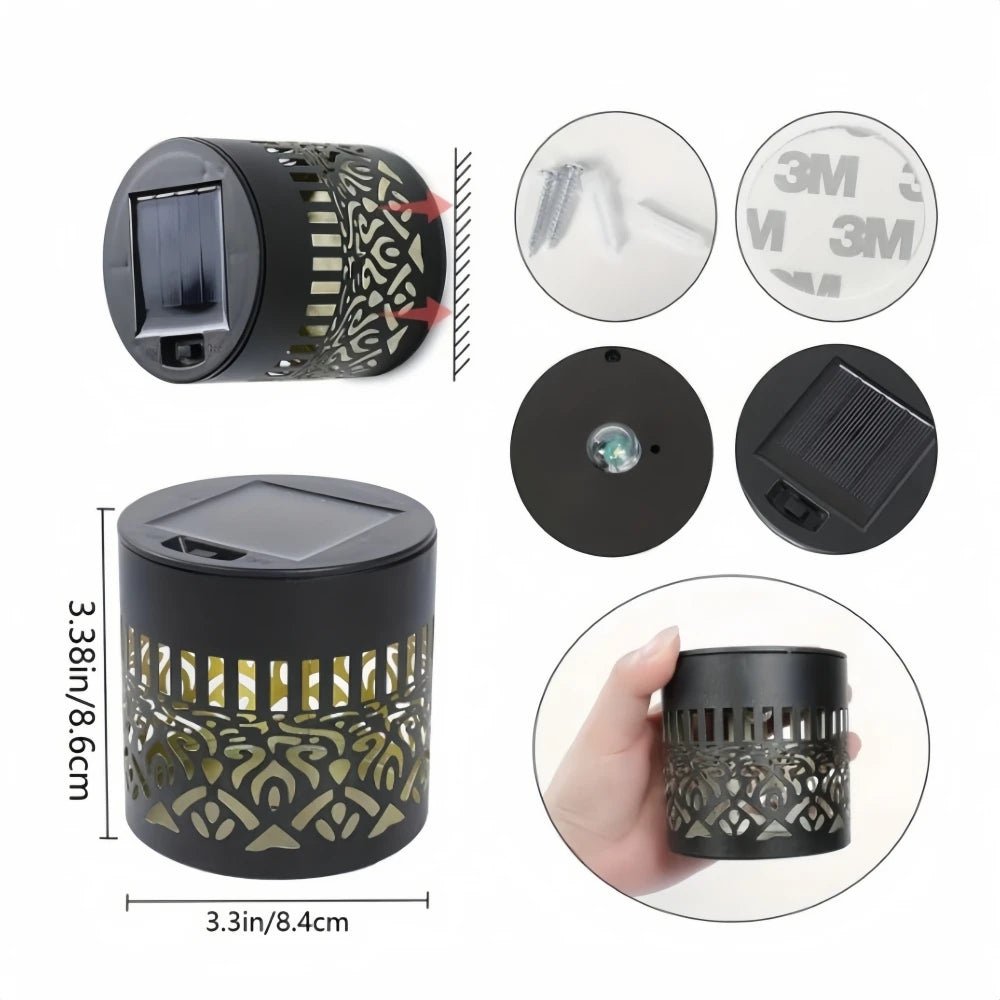 Luminaire Extérieur Applique Murale Solaire Mandala en Métal IP55, Lumière Chaude - Luminous Place