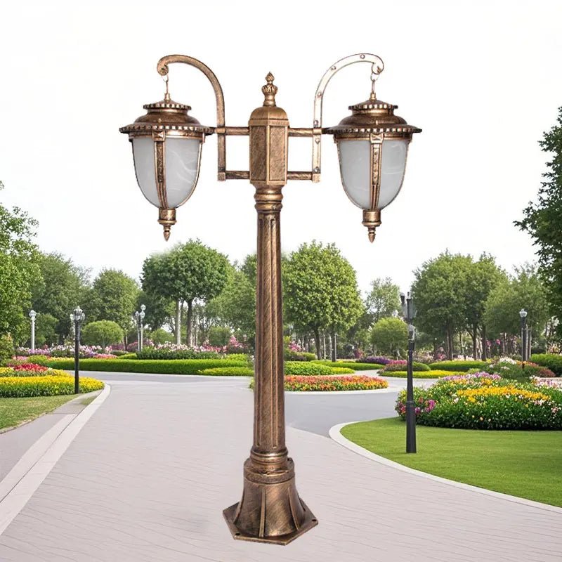 Luminaire Extérieur Double Tête en Aluminium IP65 pour Pelouse et Parc, 100 cm - Luminous Place