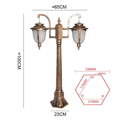 Luminaire Extérieur Double Tête en Aluminium IP65 pour Pelouse et Parc, 100 cm - Luminous Place