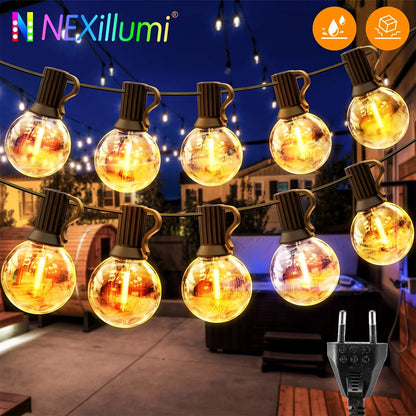 Luminaire Extérieur Guirlande LED Globe G40 IP65, lumière chaude pour balcon et fête - Luminous Place