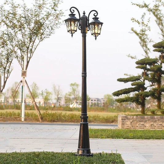 Luminaire Extérieur Lampadaire Villa Style Européen Étanche Double Tête 230 cm - Luminous Place