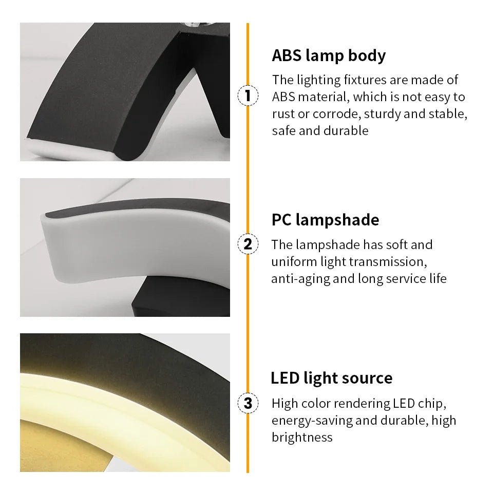 Luminaire Extérieur LED 10W IP66, Applique Murale Moderne à Lumière Blanc Chaud - Luminous Place