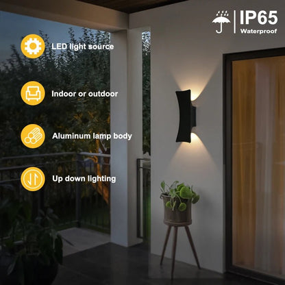 Luminaire Extérieur LED 12W en Aluminium Étanche Double Éclairage Haut/Bas pour Jardin et Porche AC110V/220V - Luminous Place