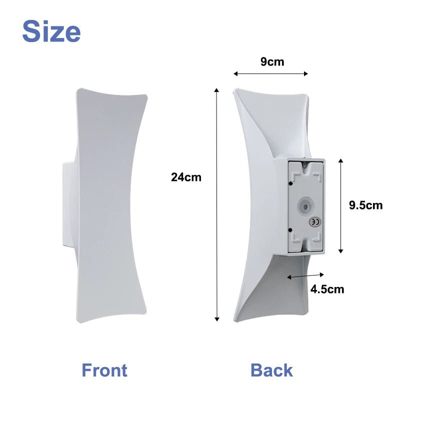 Luminaire Extérieur LED 12W en Aluminium Étanche Double Éclairage Haut/Bas pour Jardin et Porche AC110V/220V - Luminous Place