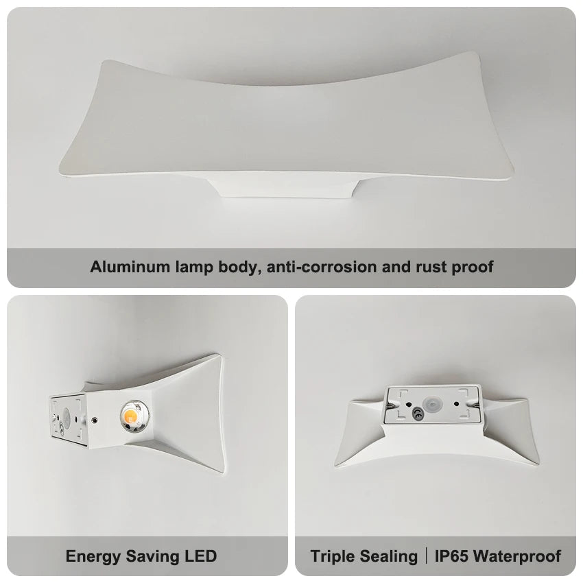 Luminaire Extérieur LED 12W en Aluminium Étanche Double Éclairage Haut/Bas pour Jardin et Porche AC110V/220V - Luminous Place