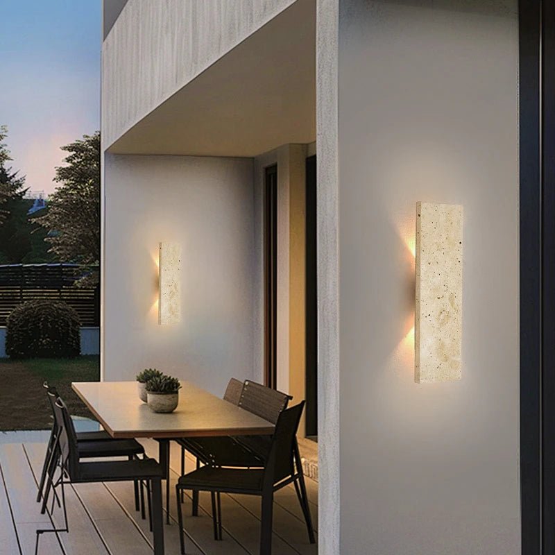 Luminaire Extérieur LED étanche en pierre naturelle, applique murale 110 - 220V - Luminous Place