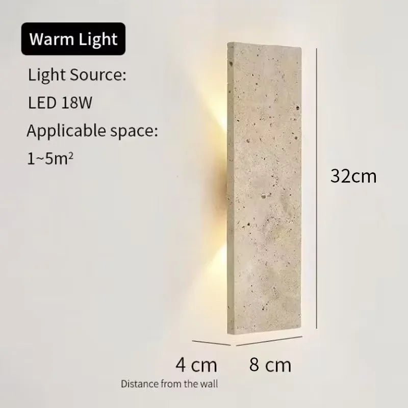 Luminaire Extérieur LED étanche en pierre naturelle, applique murale 110 - 220V - Luminous Place