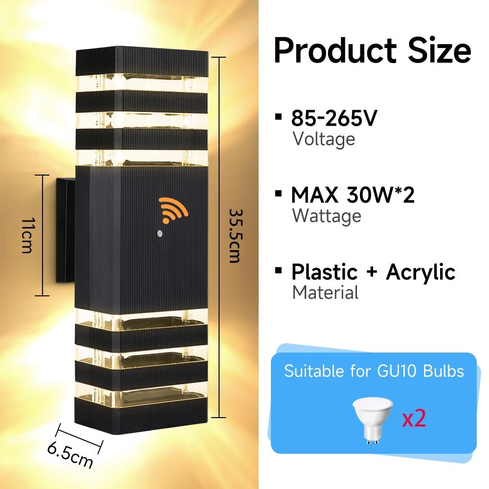 Luminaire Extérieur LED GU10 avec Capteur de Mouvement Étanche IP44 - Luminous Place