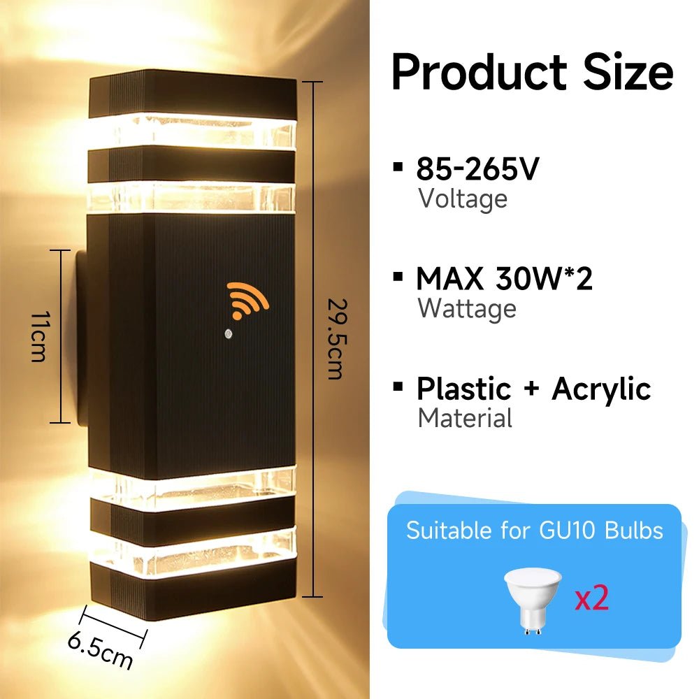 Luminaire Extérieur LED GU10 avec Capteur de Mouvement Étanche IP44 - Luminous Place