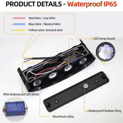 Luminaire Extérieur LED IP65 en alliage d’aluminium, lumière chaude ou blanche, design moderne - Luminous Place