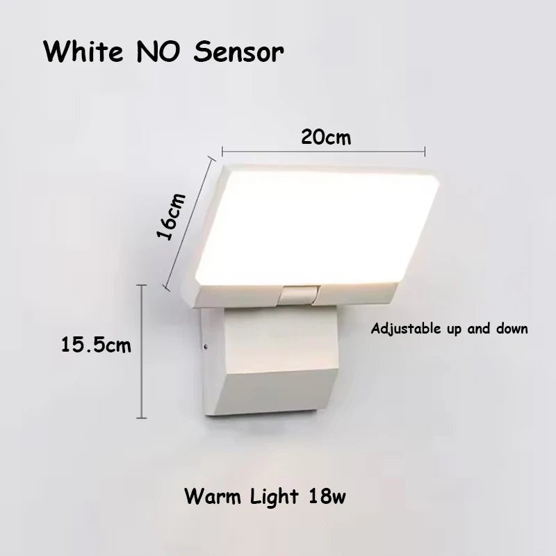 Luminaire Extérieur LED IP65 Étanche Pliable avec Capteur, Lumière Chaude Moderne - Luminous Place