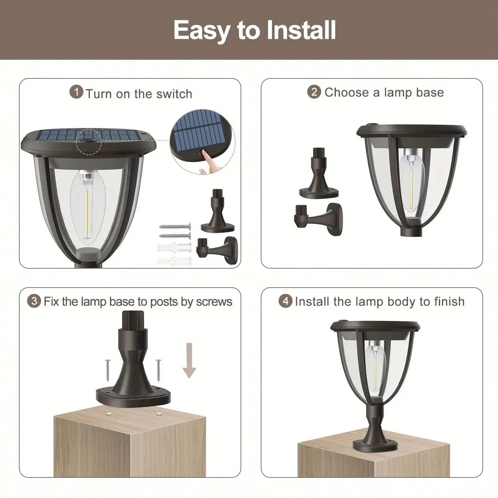 Luminaire Extérieur LED Solaire Étanche 360° pour Jardin et Garage - Luminous Place