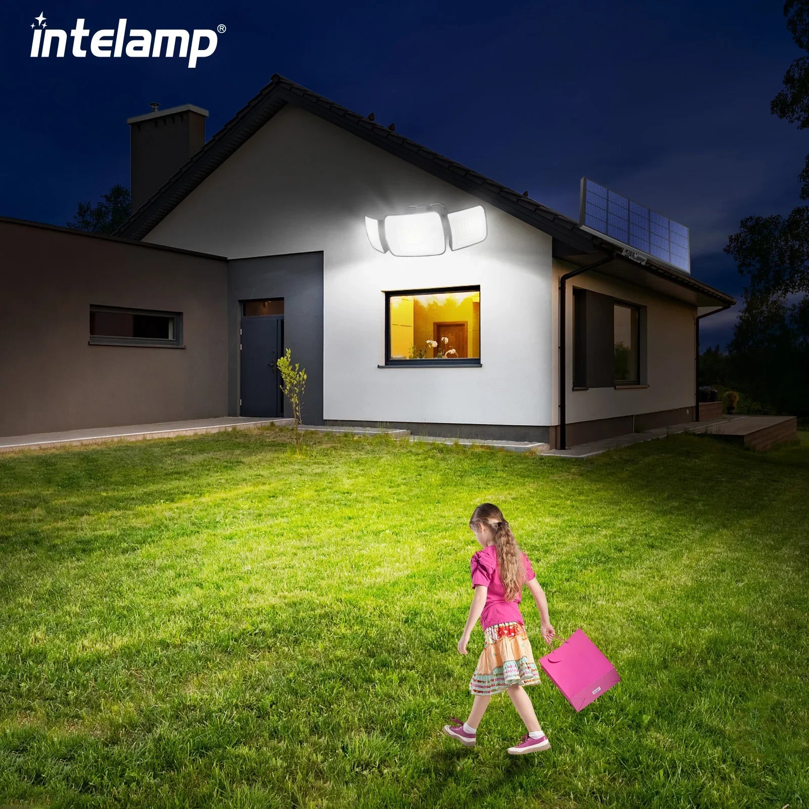Luminaire Extérieur Solaire LED avec Capteur de Mouvement IP65, Design Moderne - Luminous Place