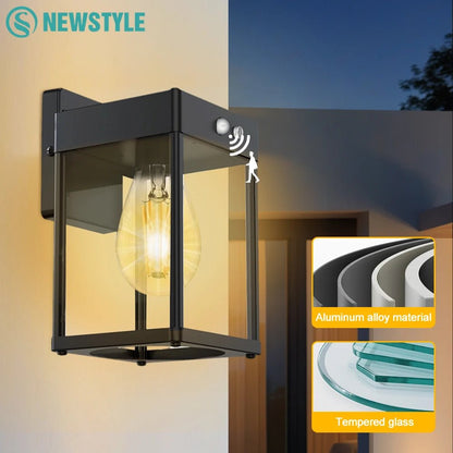 Luminaire Extérieur Solaire Métal avec Abat - jour Verre et Capteur de Mouvement - Luminous Place