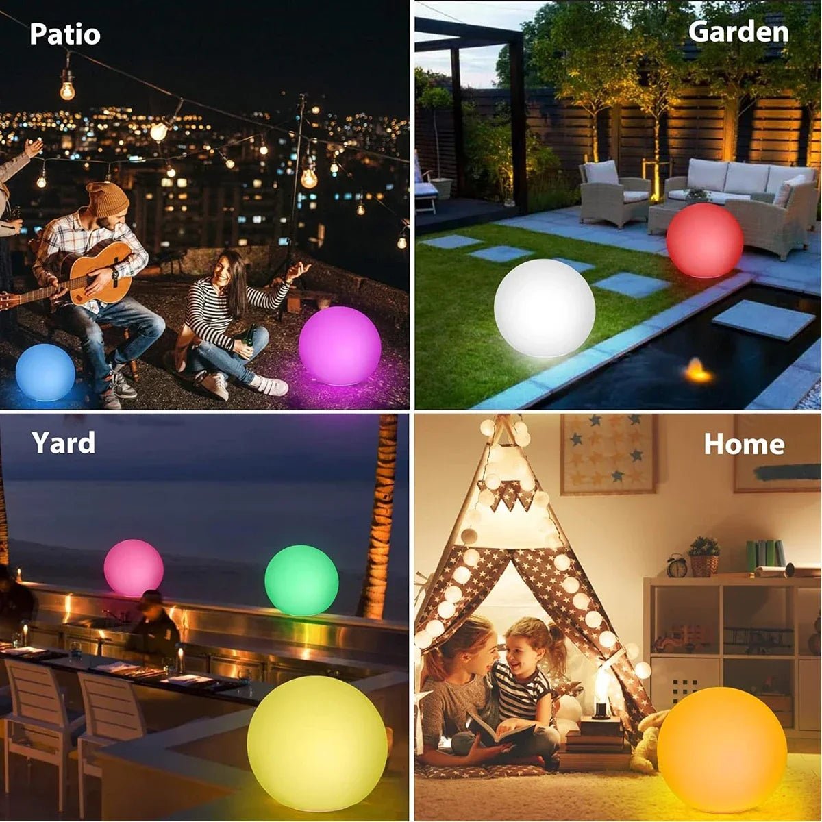 Luminaire Extérieur Solaire Rond 16 LED Multicolores IP67 Étanche - Luminous Place