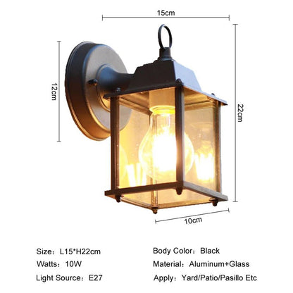 Luminaire Extérieur Vintage E27 en Aluminium et Verre Trempé, Style Européen - Luminous Place