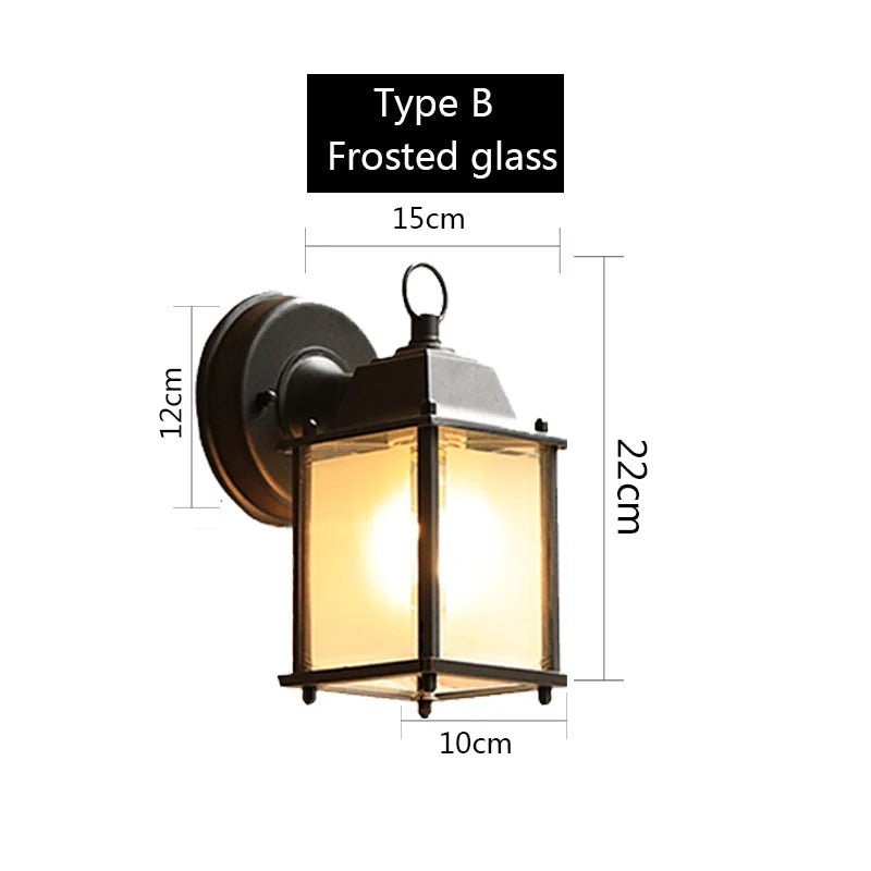 Luminaire Extérieur Vintage E27 en Aluminium et Verre Trempé, Style Européen - Luminous Place