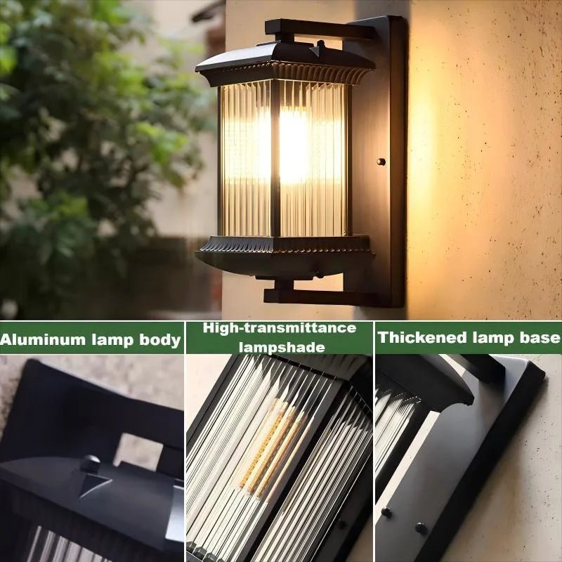 Luminaire Extérieur Vintage en Aluminium Noir, LED Warm Light IP65 Étanche - Luminous Place