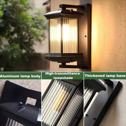 Luminaire Extérieur Vintage en Aluminium Noir, LED Warm Light IP65 Étanche - Luminous Place