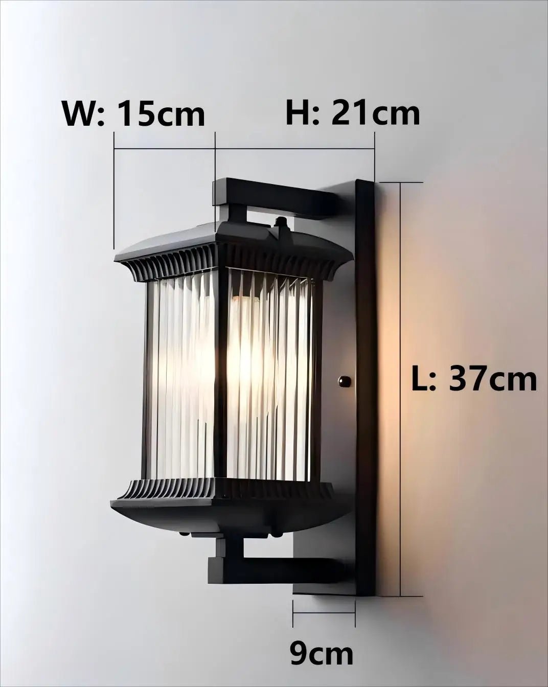 Luminaire Extérieur Vintage en Aluminium Noir, LED Warm Light IP65 Étanche - Luminous Place