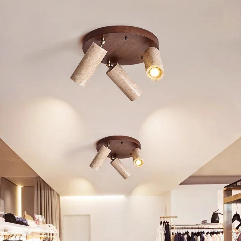 Spot Eclairage LED 3 Têtes Rotatif Bois Naturel Surface Murale - Luminous Place